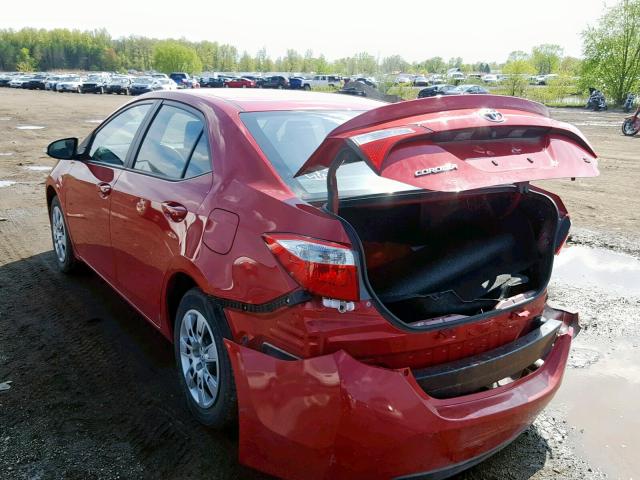 2T1BURHE0EC098865 - 2014 TOYOTA COROLLA L RED photo 3