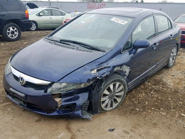 19XFA16829E002945 - 2009 HONDA CIVIC EX BLUE photo 2