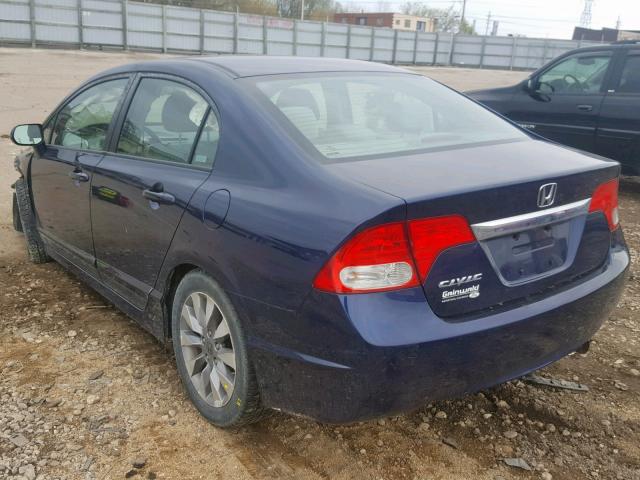 19XFA16829E002945 - 2009 HONDA CIVIC EX BLUE photo 3