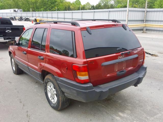 1J4GW48S23C511569 - 2003 JEEP GRAND CHER RED photo 3