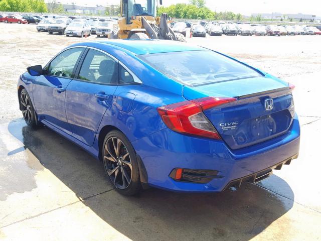 2HGFC2F88KH511725 - 2019 HONDA CIVIC SPOR BLUE photo 3