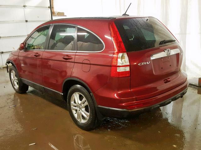 5J6RE4H71BL080602 - 2011 HONDA CR-V EXL RED photo 3