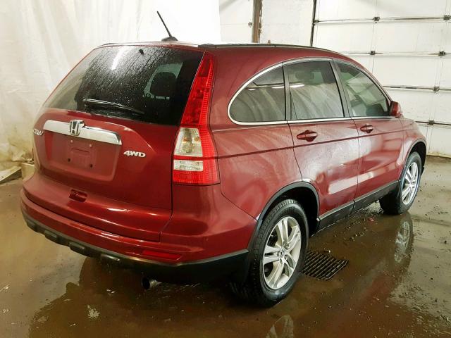 5J6RE4H71BL080602 - 2011 HONDA CR-V EXL RED photo 4