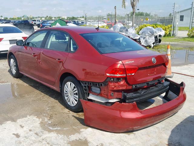 1VWAS7A36FC102679 - 2015 VOLKSWAGEN PASSAT S RED photo 3