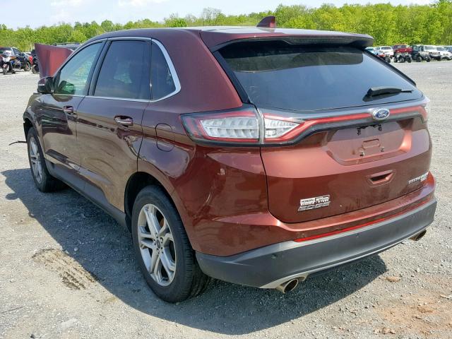 2FMTK4K94FBB69936 - 2015 FORD EDGE TITAN BROWN photo 3