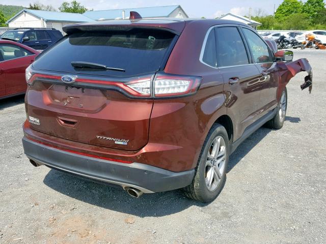 2FMTK4K94FBB69936 - 2015 FORD EDGE TITAN BROWN photo 4