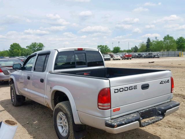 1B7HG2AN61S303875 - 2001 DODGE DAKOTA QUA SILVER photo 3