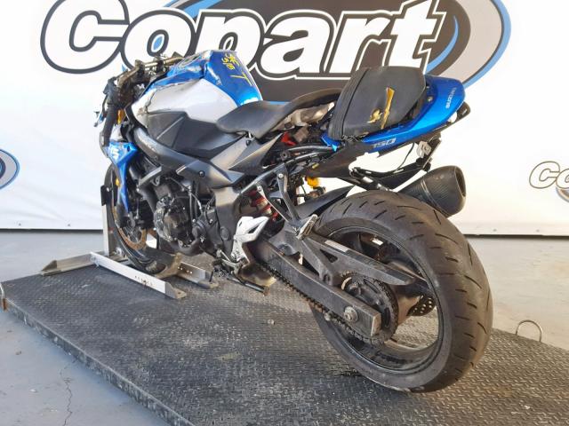 JS1GR7NA1F2100730 - 2015 SUZUKI GSX-S750 BLUE photo 3