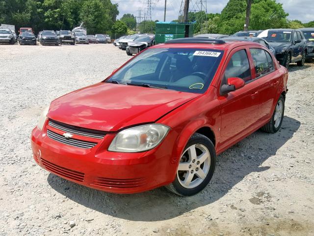 1G1AL55F077159679 - 2007 CHEVROLET COBALT LT RED photo 2