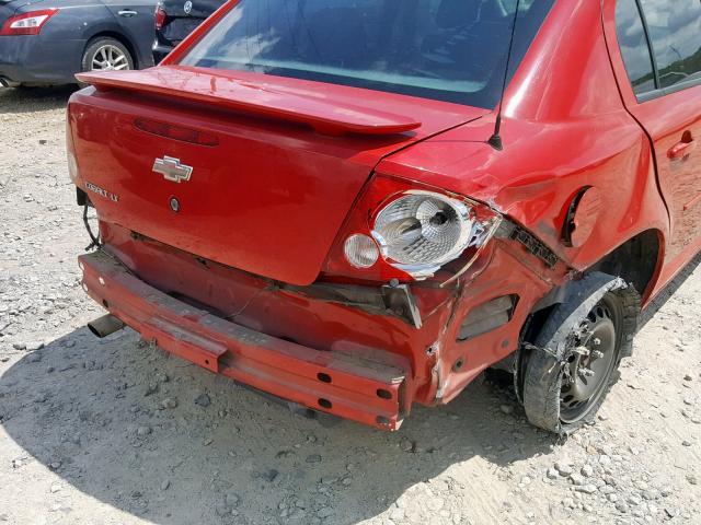 1G1AL55F077159679 - 2007 CHEVROLET COBALT LT RED photo 9