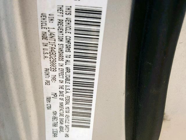 1J4NT1FA4BD290039 - 2011 JEEP COMPASS SP Күміс фото 10