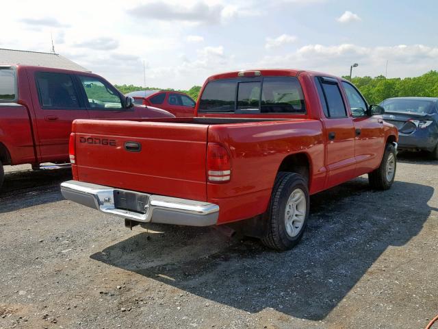 1B7GL2AX61S103538 - 2001 DODGE DAKOTA QUA RED photo 4