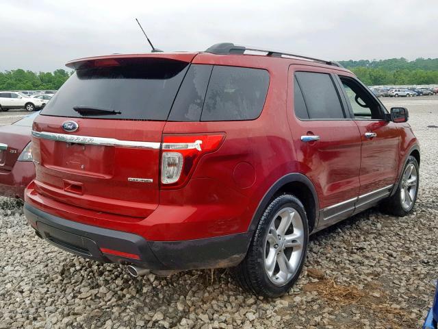 1FM5K7F8XFGB24780 - 2015 FORD EXPLORER L MAROON photo 4