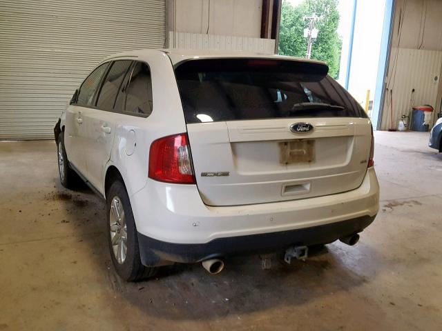 2FMDK3JC5DBA21674 - 2013 FORD EDGE SEL WHITE photo 3