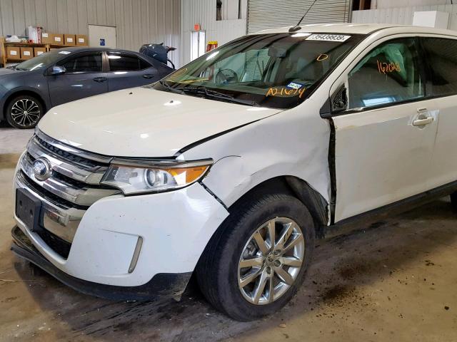 2FMDK3JC5DBA21674 - 2013 FORD EDGE SEL WHITE photo 9