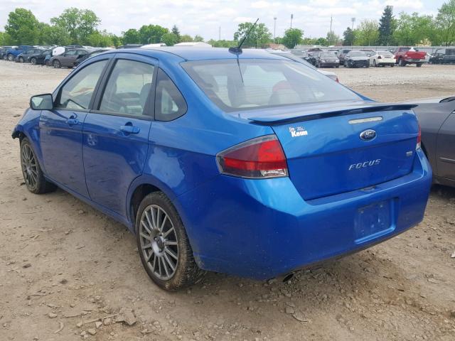 1FAHP3GNXAW176317 - 2010 FORD FOCUS SES BLUE photo 3