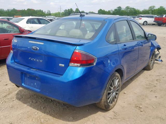 1FAHP3GNXAW176317 - 2010 FORD FOCUS SES BLUE photo 4