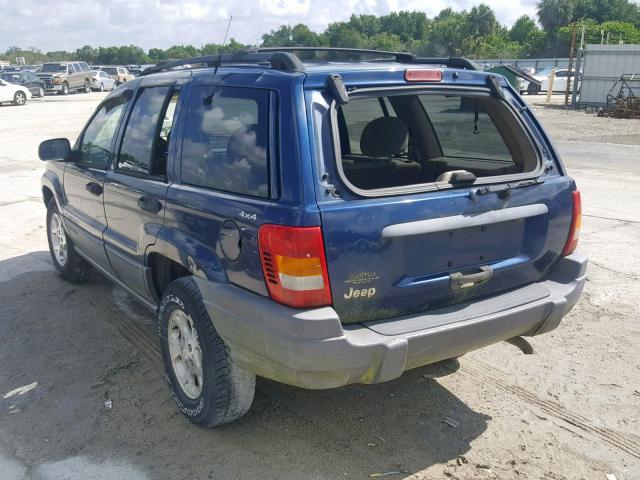 1J4GW48S91C536255 - 2001 JEEP GRAND CHER BLUE photo 3