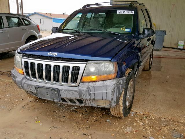 1J4G248S6YC179221 - 2000 JEEP GRAND CHER BLUE photo 2