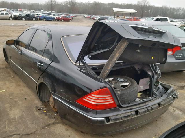 WDBNG75J45A443294 - 2005 MERCEDES-BENZ S 500 BLACK photo 3