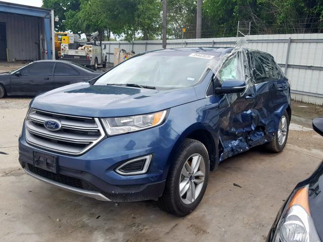 2FMPK3J89JBB51350 - 2018 FORD EDGE SEL BLUE photo 2