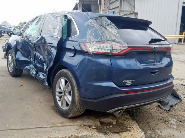 2FMPK3J89JBB51350 - 2018 FORD EDGE SEL BLUE photo 3