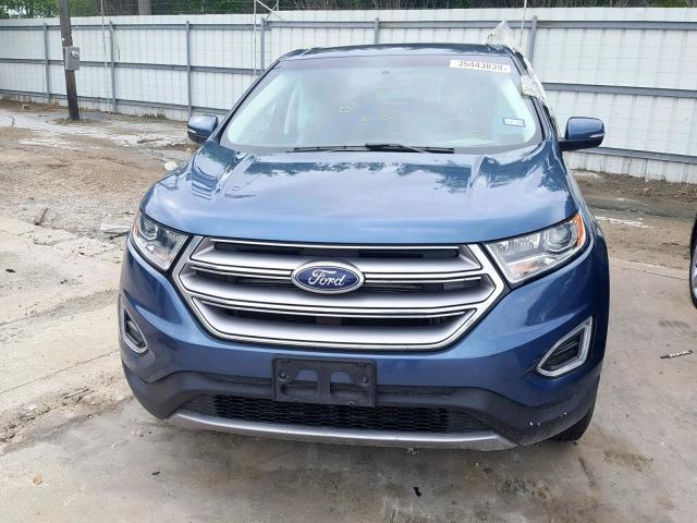 2FMPK3J89JBB51350 - 2018 FORD EDGE SEL BLUE photo 9