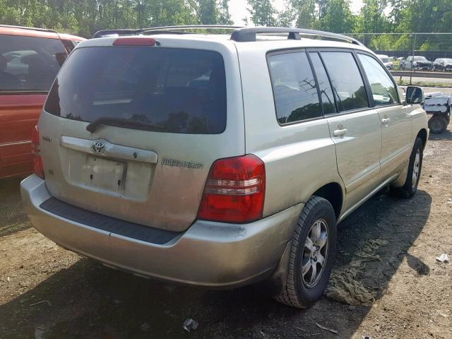 JTEGF21A530099205 - 2003 TOYOTA HIGHLANDER GREEN photo 4