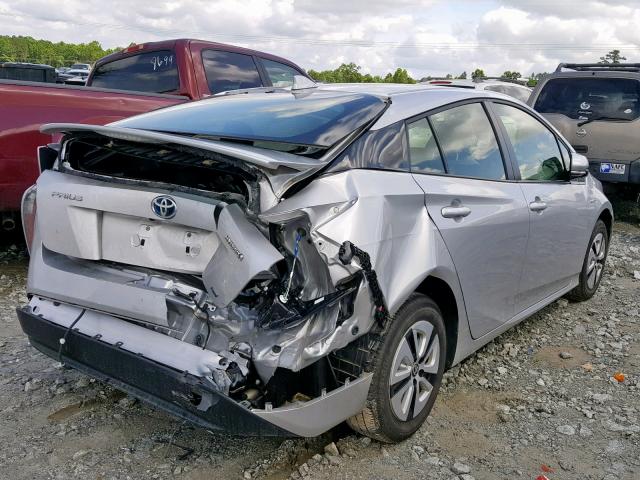 JTDKARFU0H3543573 - 2017 TOYOTA PRIUS SILVER photo 4