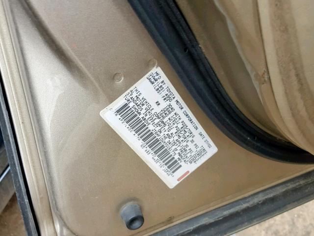 JT6HF10UXY0161775 - 2000 LEXUS RX 300 GOLD photo 10