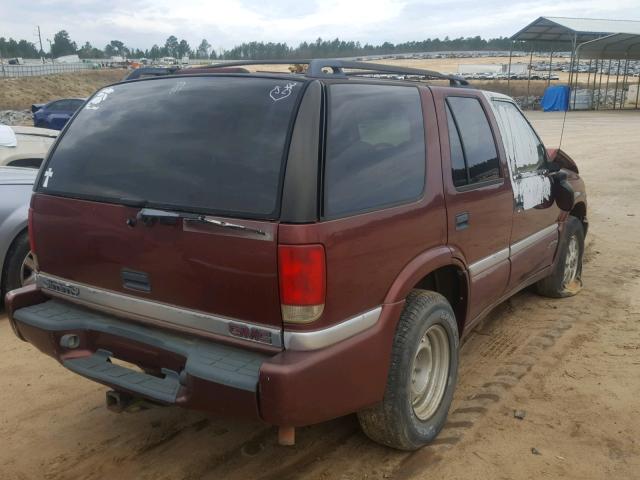 1GKDT13W4W2534439 - 1998 GMC JIMMY RED photo 4