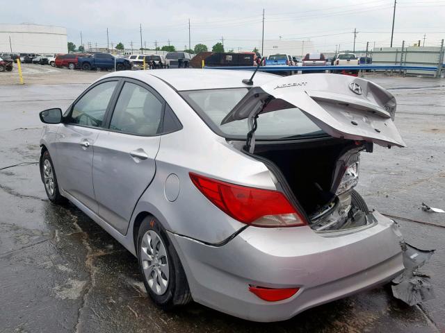 KMHCT4AE7GU046168 - 2016 HYUNDAI ACCENT SE SILVER photo 3