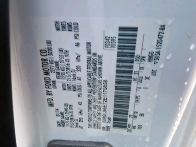 NM0LS6E72E1170858 - 2014 FORD TRANSIT CO WHITE photo 10