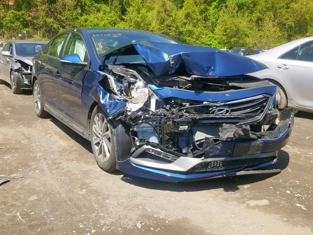 5NPE34AF2HH525440 - 2017 HYUNDAI SONATA SPO BLUE photo 1