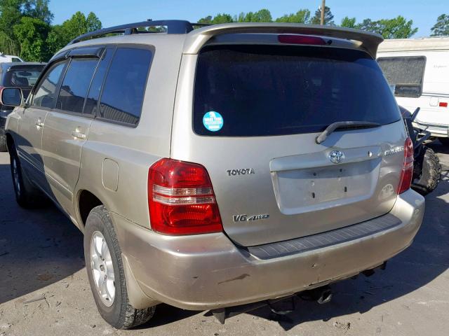 JTEHF21A720095658 - 2002 TOYOTA HIGHLANDER GOLD photo 3