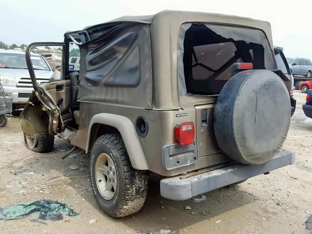 1J4FA44S95P385481 - 2005 JEEP WRANGLER / TAN photo 3