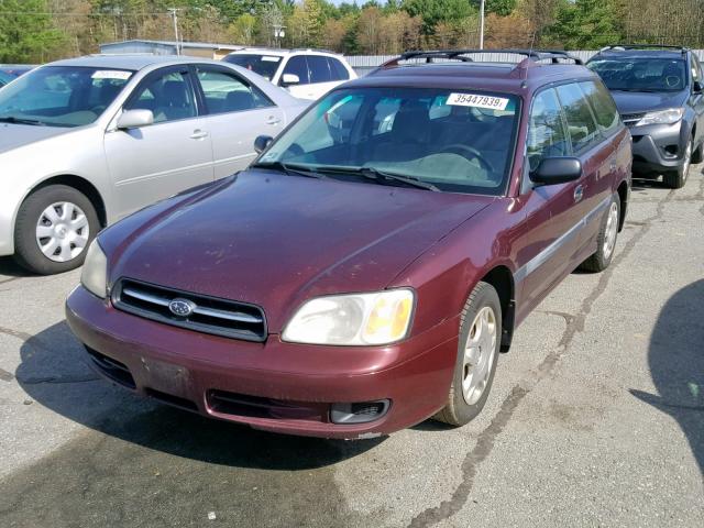 4S3BH6352Y7313548 - 2000 SUBARU LEGACY L MAROON photo 2