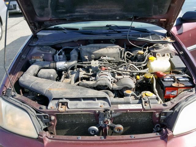 4S3BH6352Y7313548 - 2000 SUBARU LEGACY L MAROON photo 7