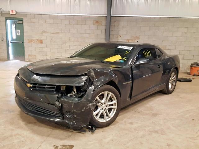 2G1FA1E33E9154434 - 2014 CHEVROLET CAMARO LS BLACK photo 2