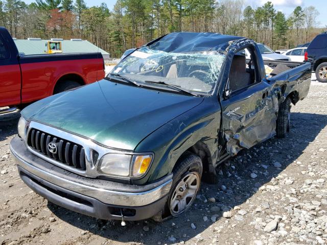 5TENL42N11Z788124 - 2001 TOYOTA TACOMA GREEN photo 2