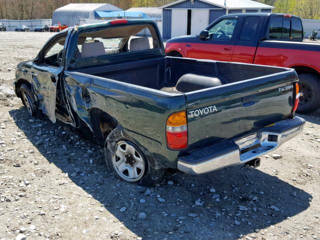 5TENL42N11Z788124 - 2001 TOYOTA TACOMA GREEN photo 3