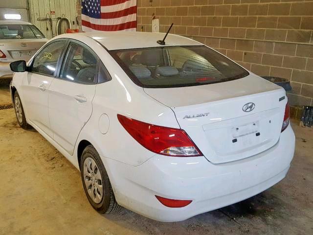 KMHCT4AE6GU943952 - 2016 HYUNDAI ACCENT SE WHITE photo 3