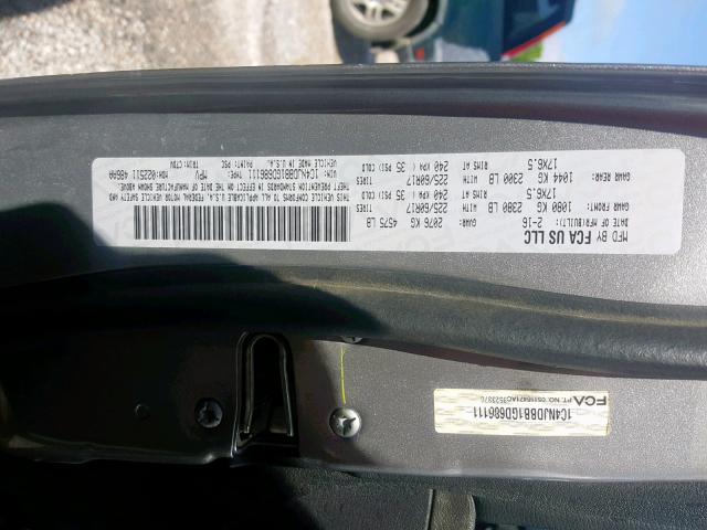 1C4NJDBB1GD686111 - 2016 JEEP COMPASS SP ვერცხლისფერი ფოტო 10