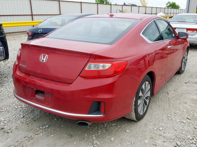 1HGCT1B87EA005261 - 2014 HONDA ACCORD EXL RED photo 4