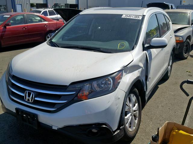 5J6RM3H72EL033354 - 2014 HONDA CR-V EXL WHITE photo 2