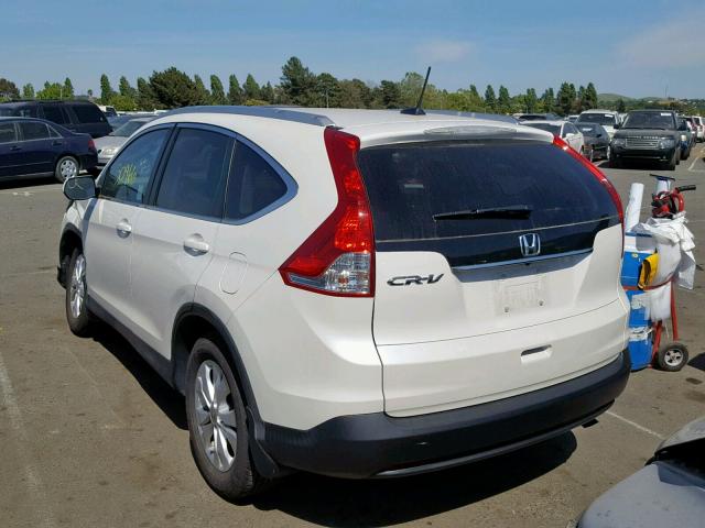 5J6RM3H72EL033354 - 2014 HONDA CR-V EXL WHITE photo 3