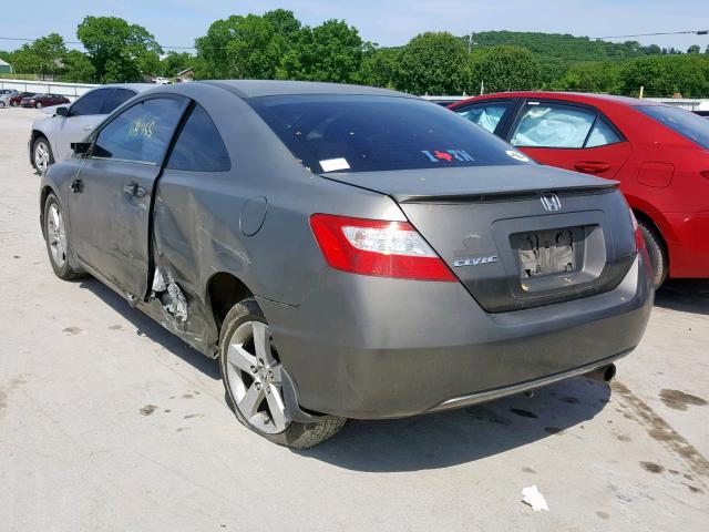 2HGFG12887H520985 - 2007 HONDA CIVIC EX GRAY photo 3