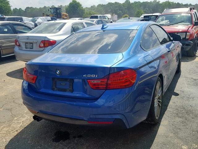 WBA3N7C52GK226311 - 2016 BMW 428 I BLUE photo 4