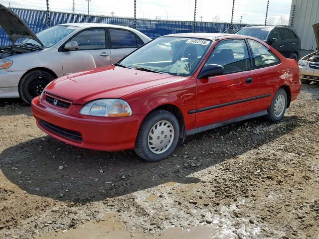 1HGEJ6160TL803338 - 1996 HONDA CIVIC DX RED photo 2