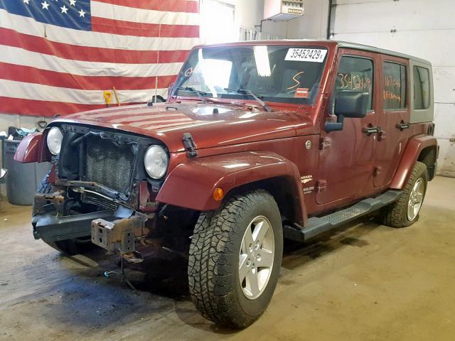 1J8GA59187L122028 - 2007 JEEP WRANGLER S MAROON photo 2